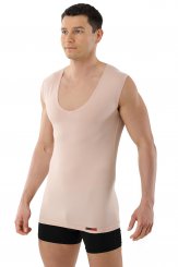 ALBERT KREUZ  Maglietta intima invisibile tessuto tecnico COOLMAX® cotone  scollo largo e rotondo color carne